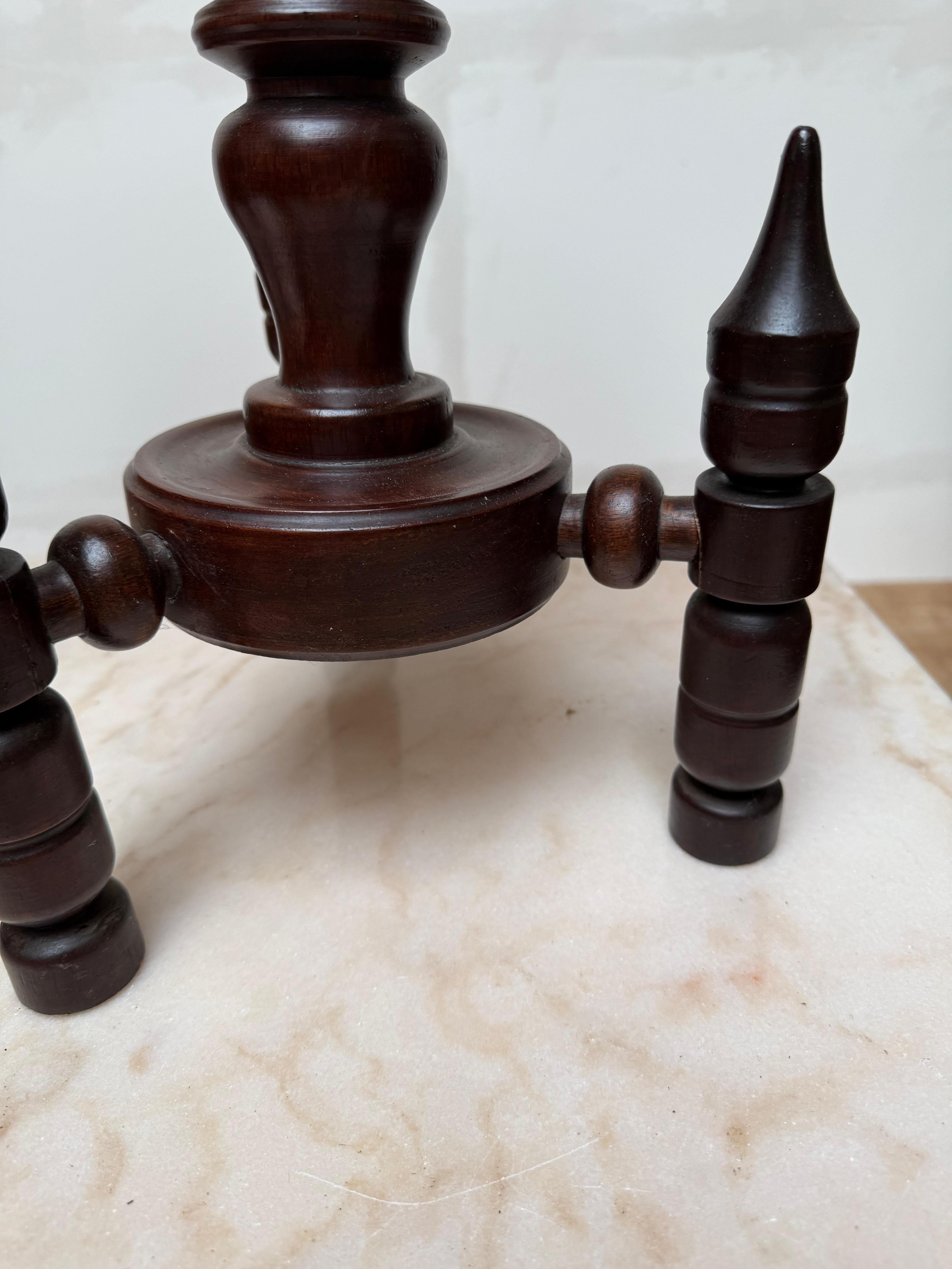 20th Century Rare & Timless Design Crafted Solid Wood End or Side Tables Attr Charles Dudouyt For Sale