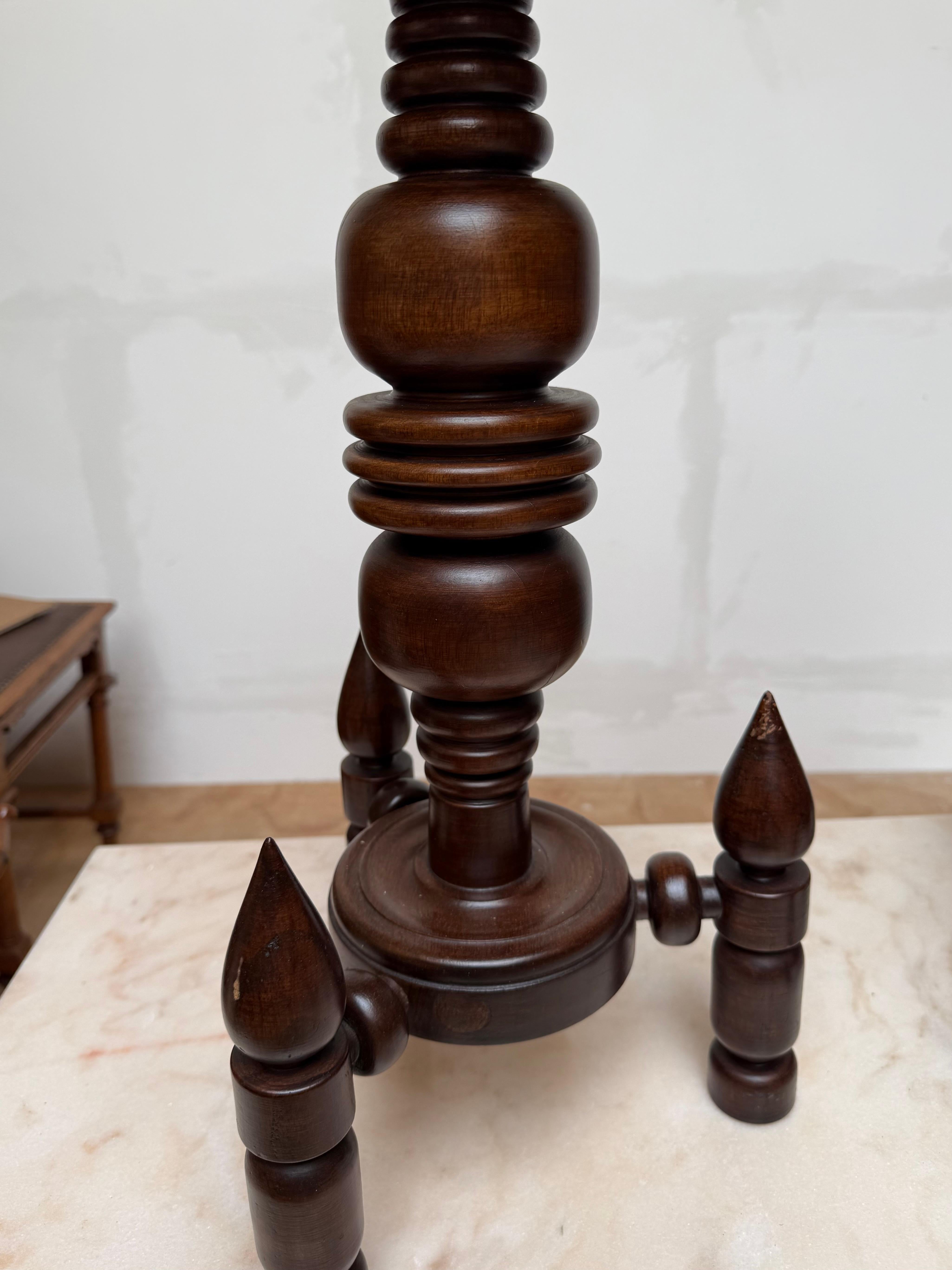 Rare & Timless Design Crafted Solid Wood End or Side Tables Attr Charles Dudouyt For Sale 2