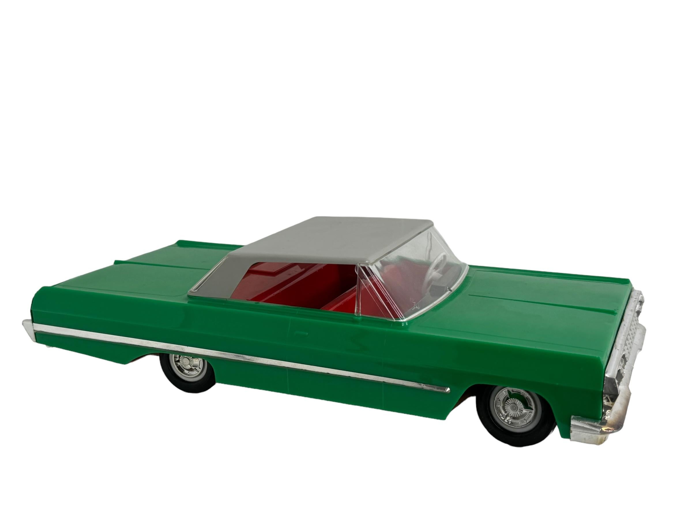 Mid-Century Modern Rare Tin Plastic Presu Anker Chevrolet Remote Control Toy Car Vintage GDR 1960s