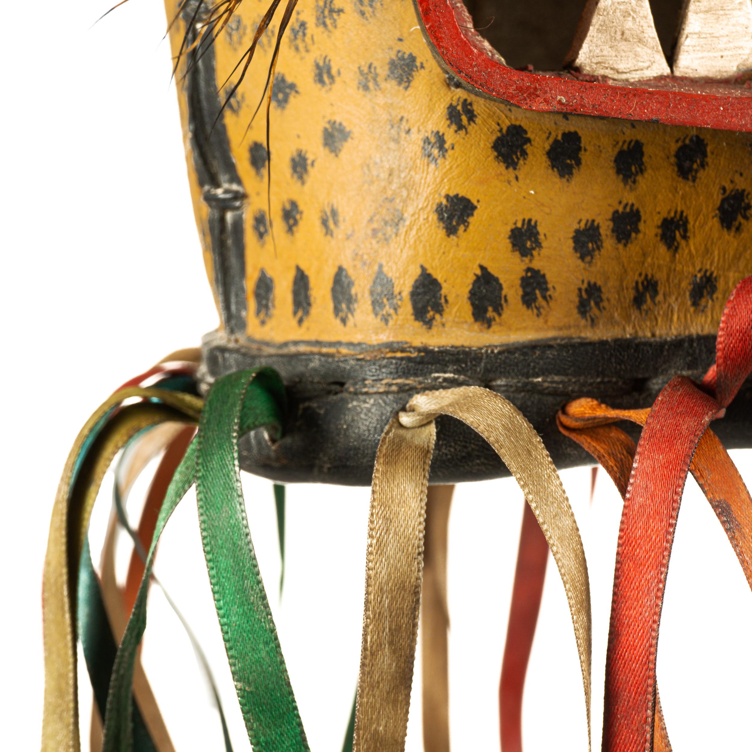 Seltene Volkskunst- Jaguar-Maske, gefunden in Zitlala, Guerrero, Mitte des 20. Jahrhunderts im Zustand „Gut“ im Angebot in Guadalajra, Jal