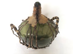 Rare to Find Green Blown Glass Demijohn from Southern Mexico, Mid 19th Century