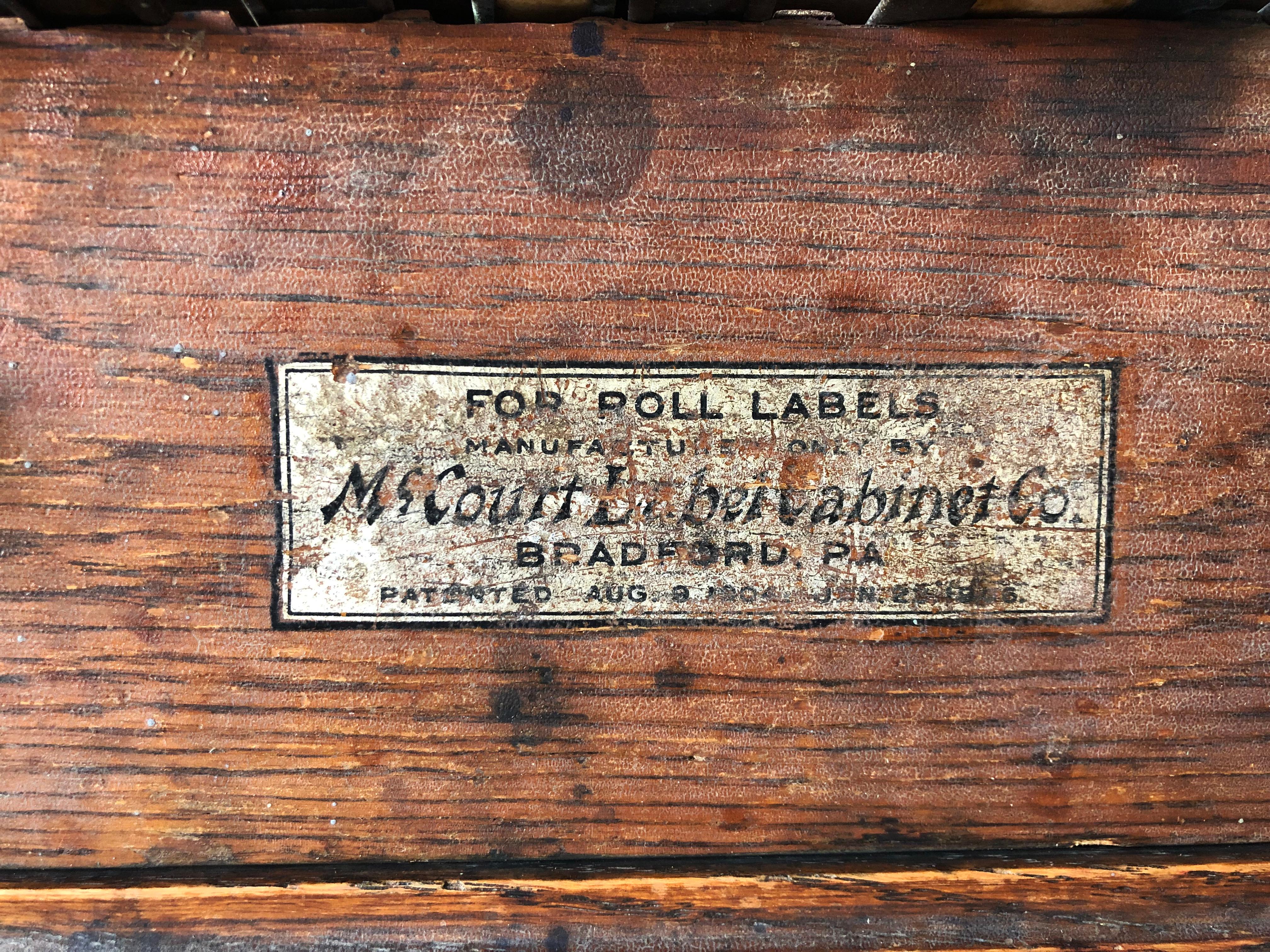 Other Rare to Find Late 1800s Wood McCourt Dug Store Label Cabinet