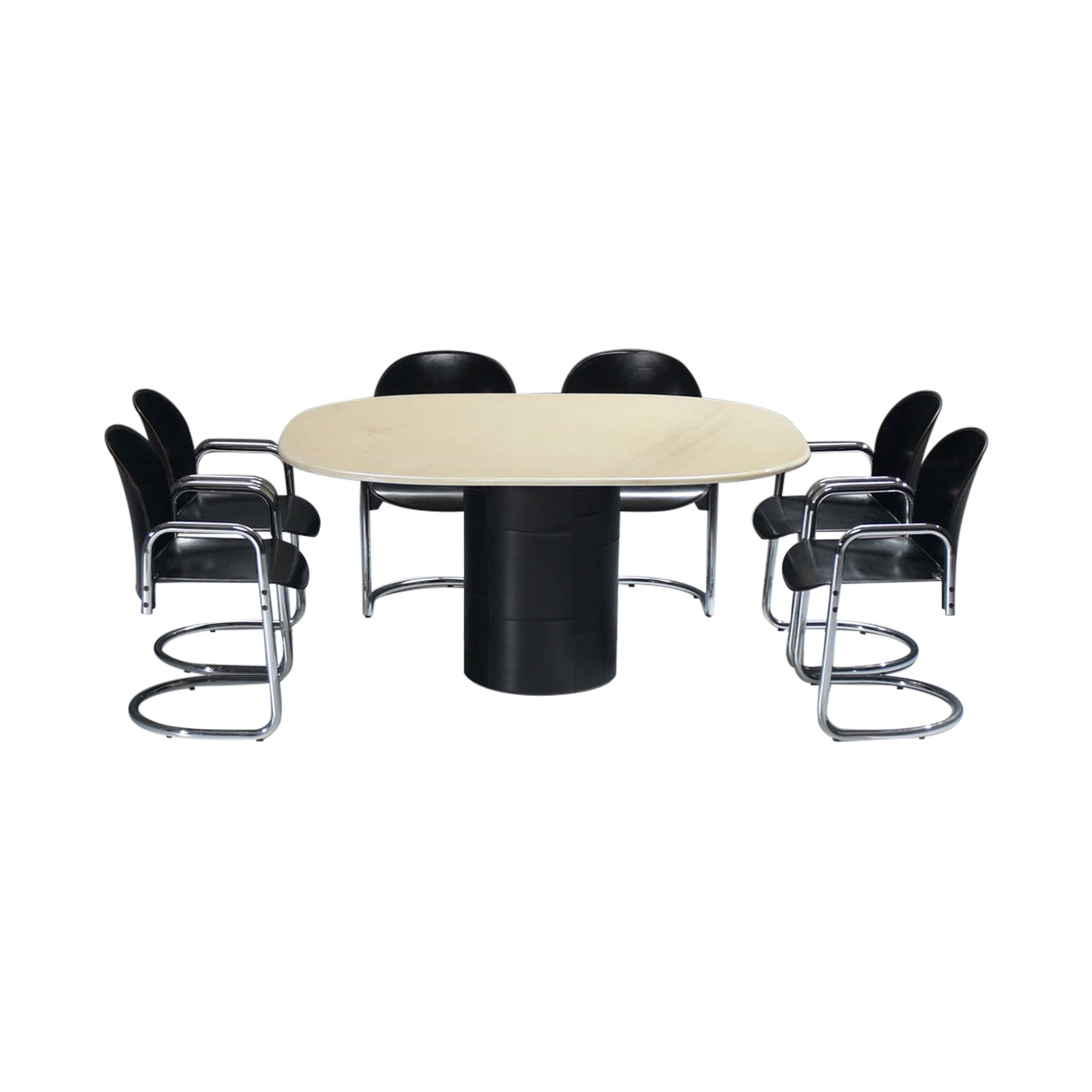 Rare Tobio Table 
Dialogo Dessau chairs by Afra E Tobia Scarpa for B&B Italia
