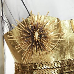 rare TOM FORD 2015 Runway Lisa Eisner spike nipple brooch mini dress IT42 M