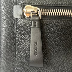 rare Tom Ford Buckley Man Bag Black Pebbled Leather Portfolio Clutch Authentic