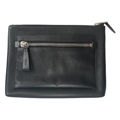 rare Tom Ford Buckley Man Bag Black Pebbled Leather Portfolio Clutch Authentic