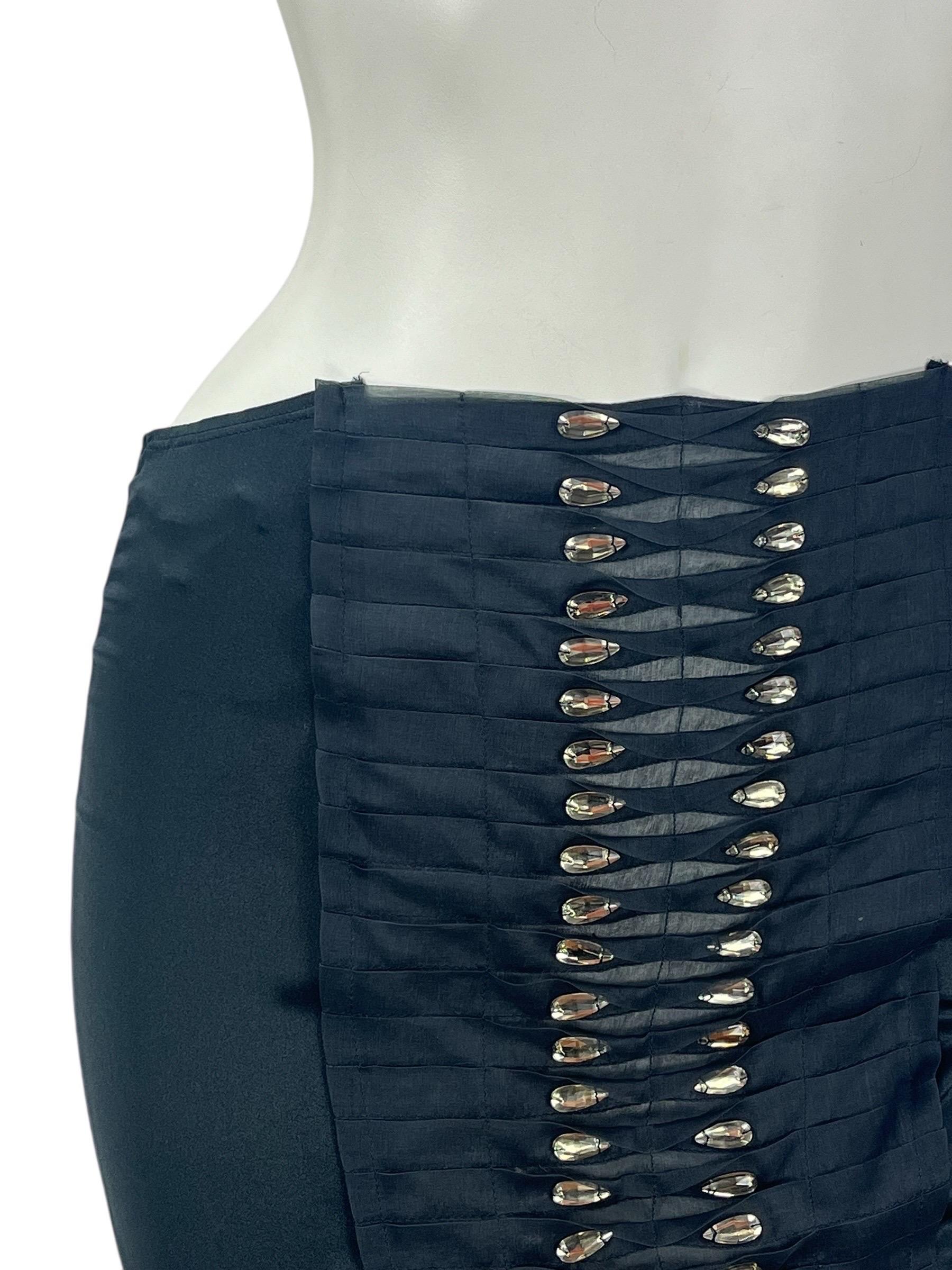 Rare Tom Ford for Gucci Fall 2004 Jupe en soie ornée de cristaux - NWT - IT 38 en vente 1