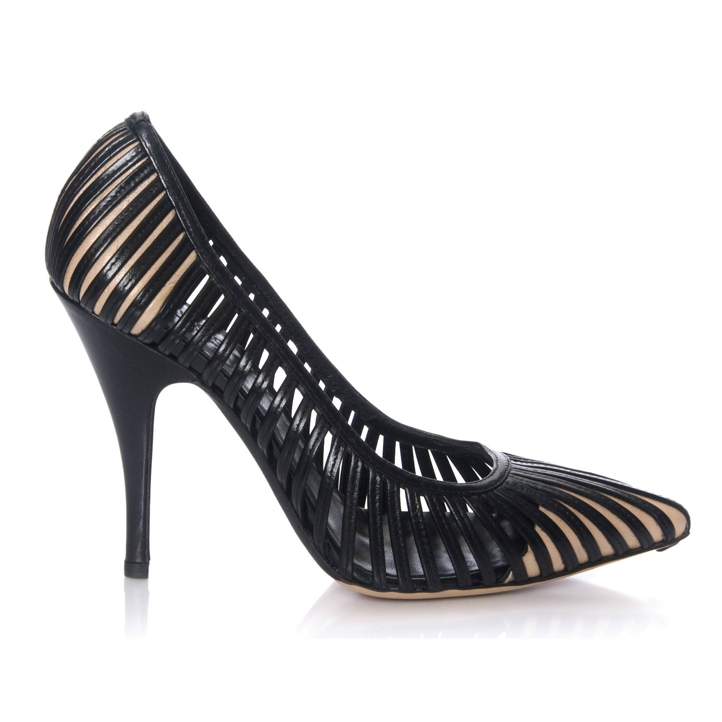 Raro Tom Ford for Gucci Kate Moss Tacones de jaula Bombas Sz 9.5 Negro en venta