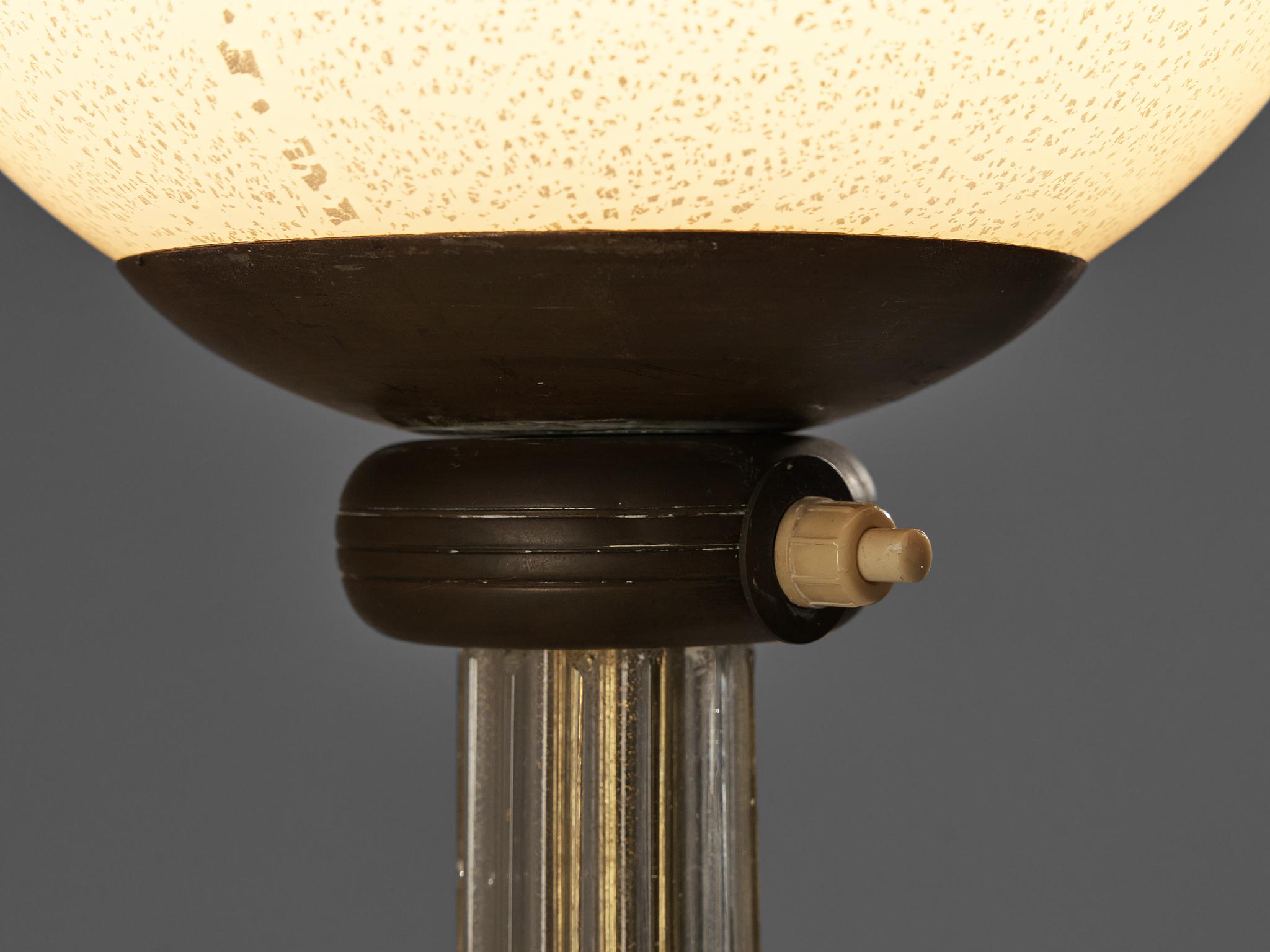 Rare Tomaso Buzzi for Venini Floor Lamp in White Alga Glass and Gold Leaf In Good Condition In Waalwijk, NL