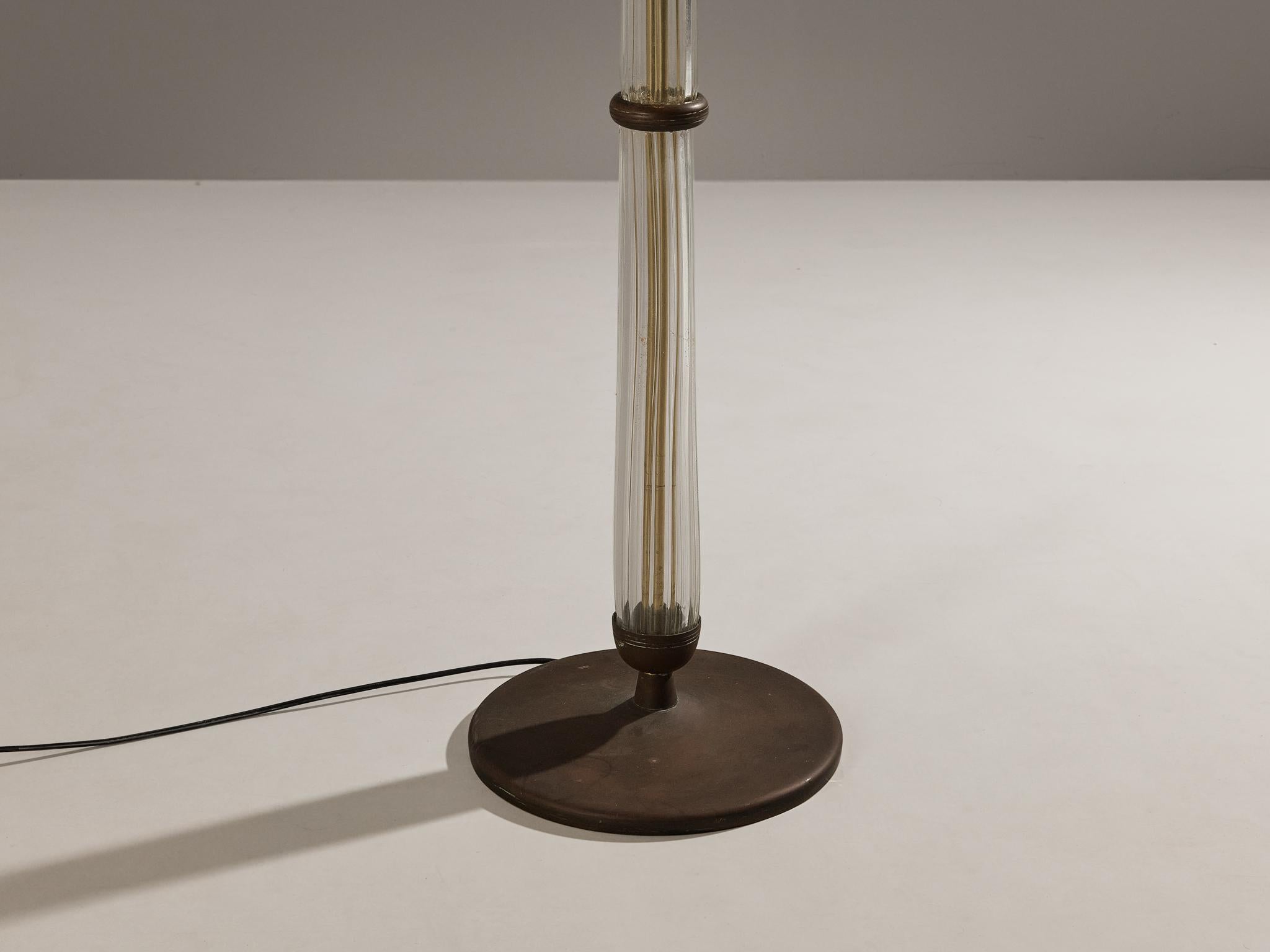 Mid-20th Century Rare Tomaso Buzzi for Venini Floor Lamp in White Alga Glass and Gold Leaf