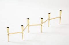 Seltener Tommi Parzinger Akkordeon-Kandelaber aus Messing