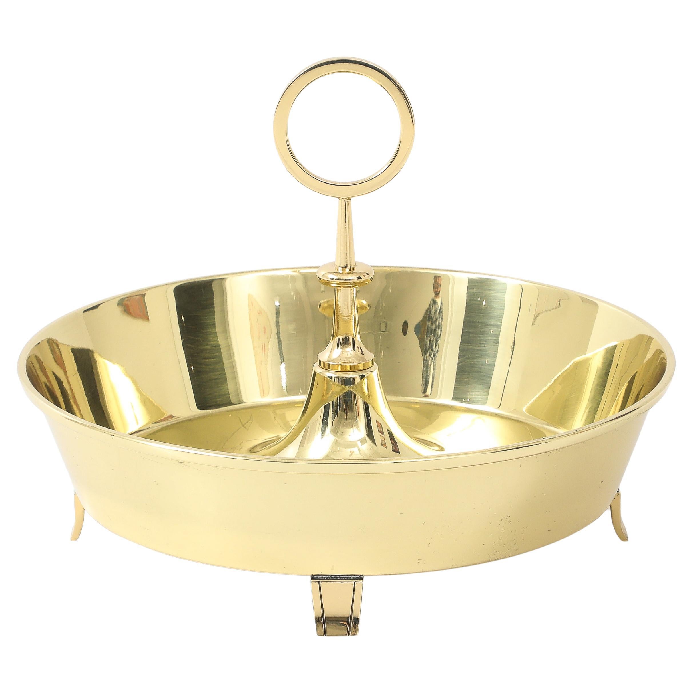 Rare Tommi Parzinger Brass Nut Bowl, Serving Piece