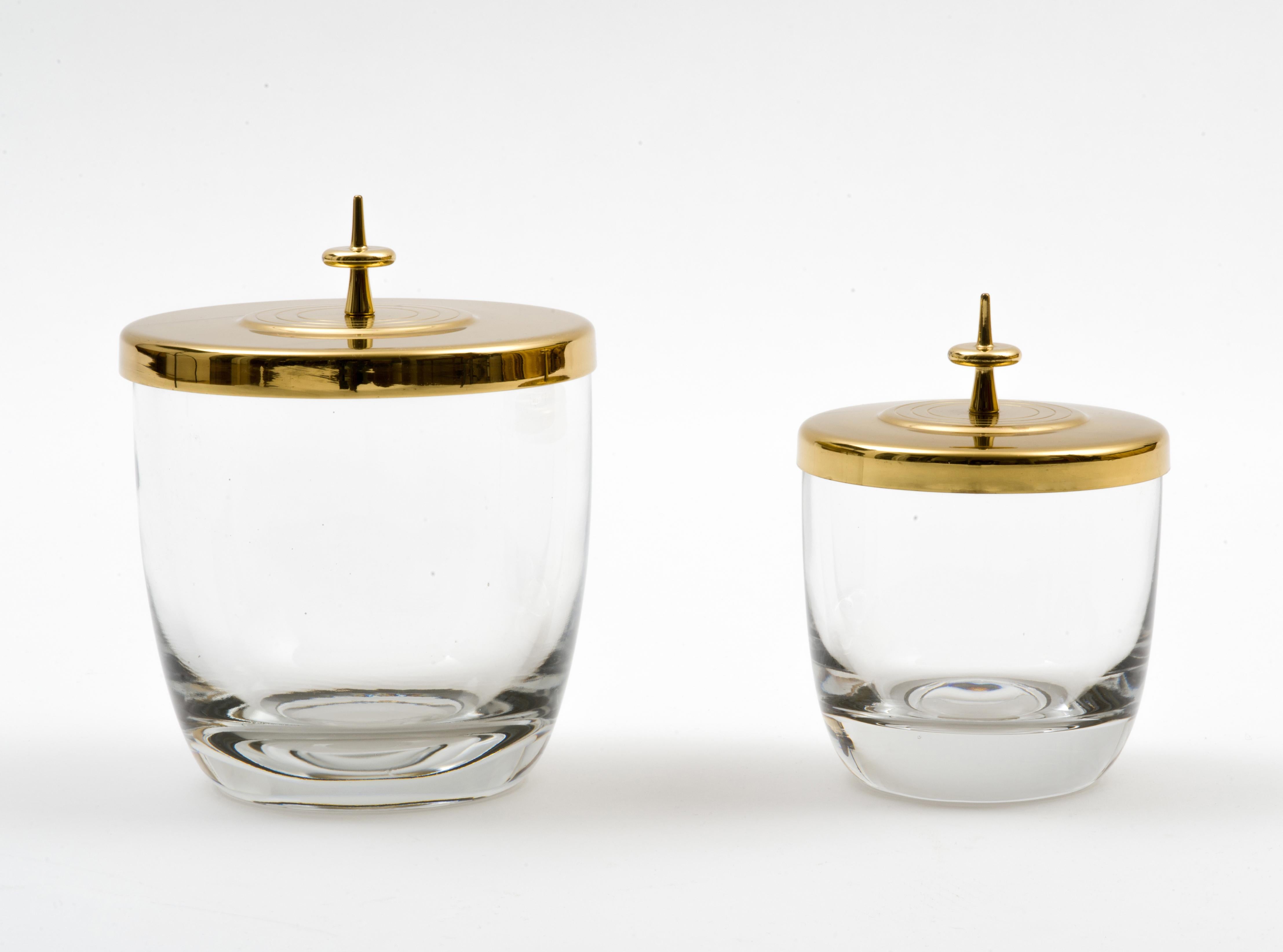 glass jar with brass lid