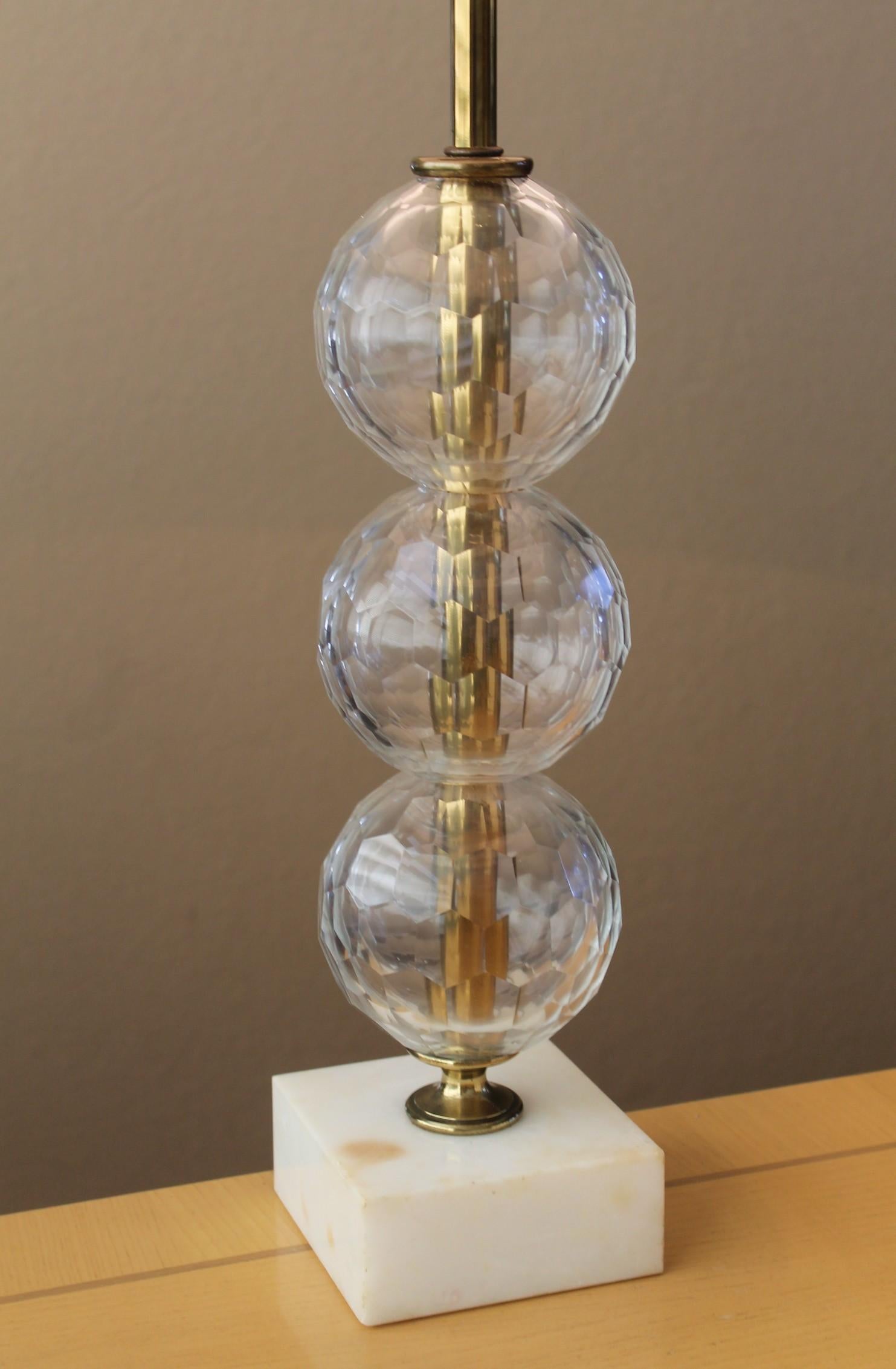 Mid-Century Modern Rare Tony Paul Mid Century Table Lamp! Westwood Industries 1960 Crystal Art Deco For Sale