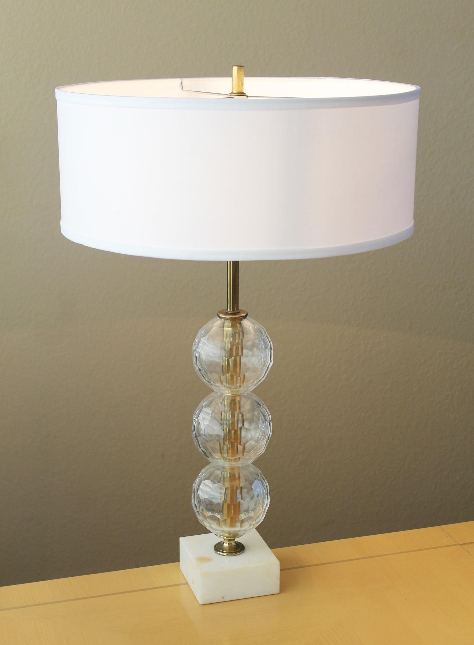 Rare Tony Paul Mid Century Table Lamp! Westwood Industries 1960 Crystal Art Deco For Sale 1