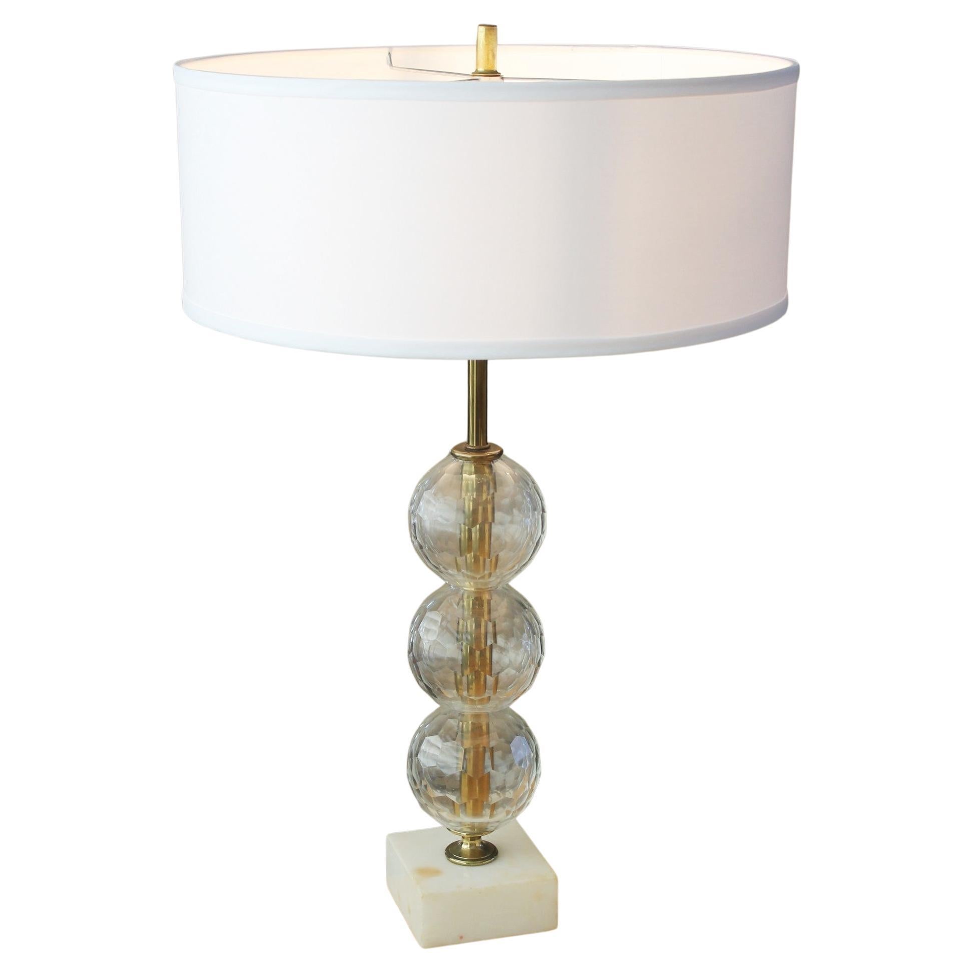 Rare Tony Paul Mid Century Table Lamp! Westwood Industries 1960 Crystal Art Deco For Sale