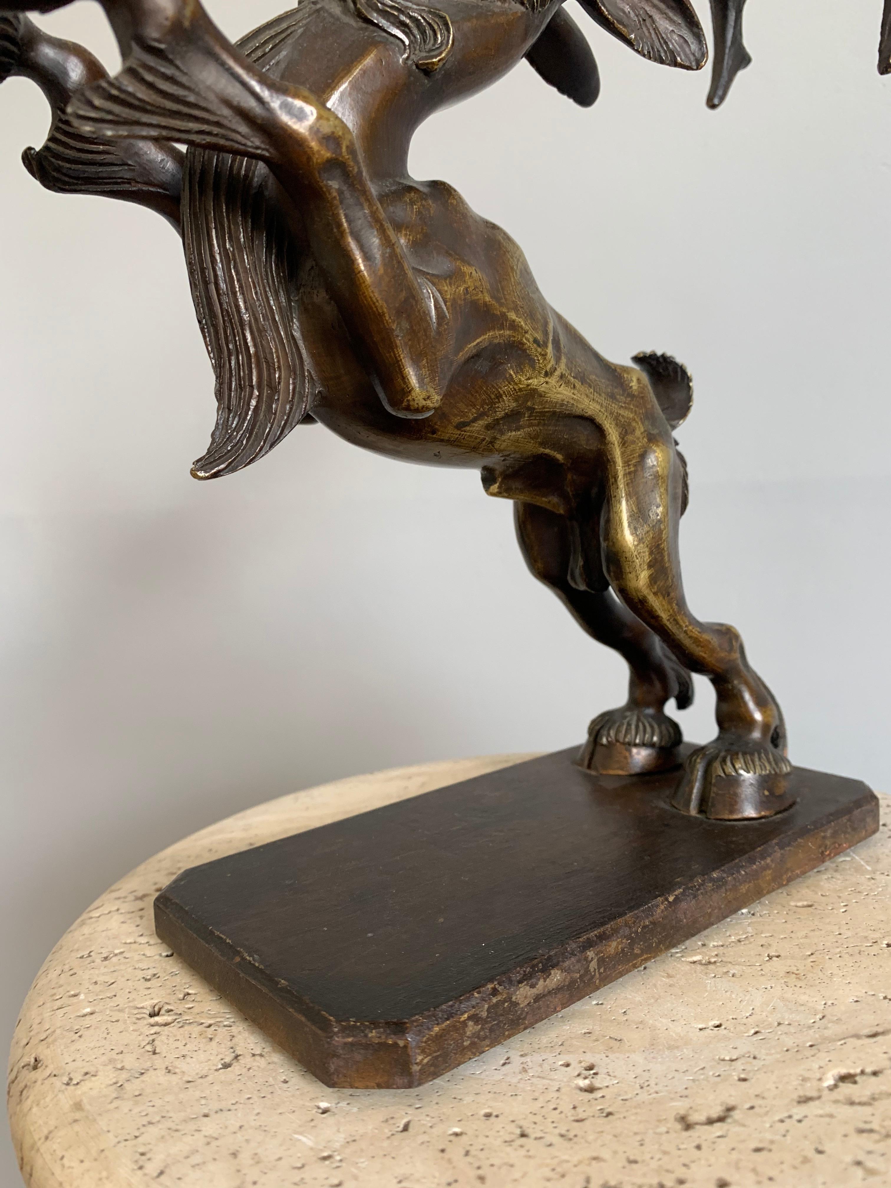 Rare Top Quality Expressive Bronze Capricorn, Ibex Sculpture Statue Early 1900s  For Sale 2