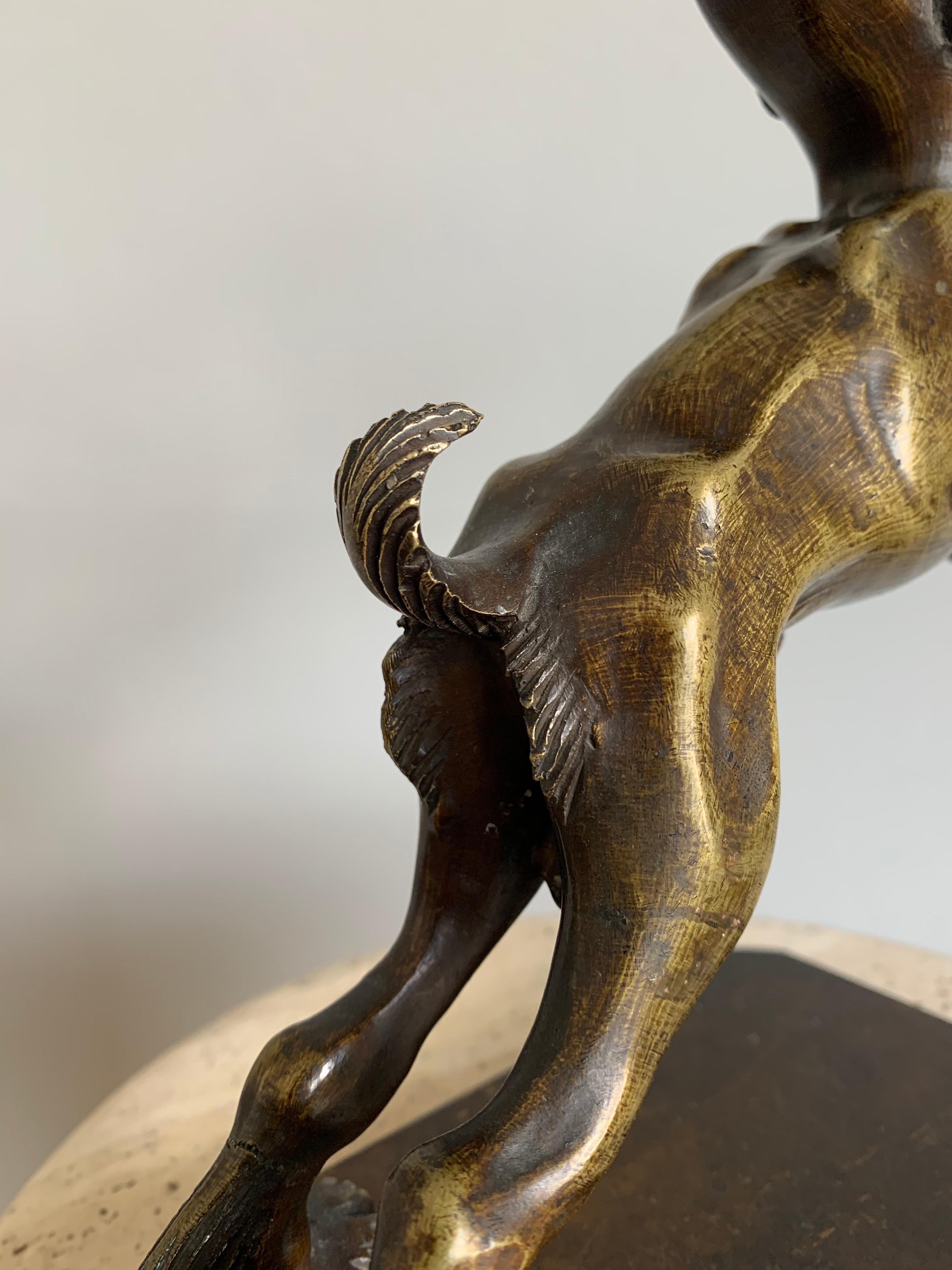 Seltene expressionistische Bronzeskulpturstatue eines Capricorns, Ibex in Top-Qualität, frühe 1900er Jahre  (Gegossen) im Angebot