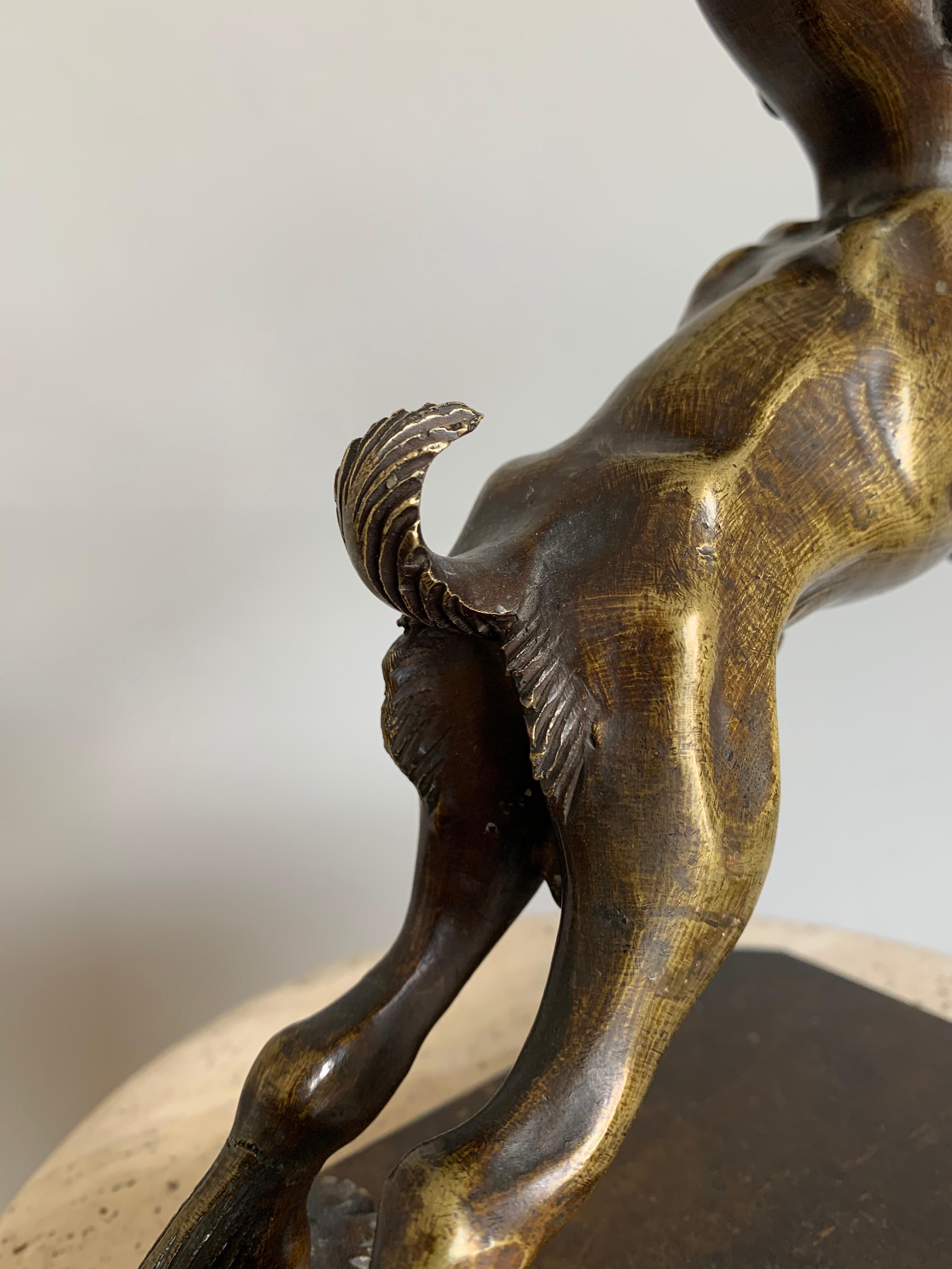 Seltene expressionistische Bronzeskulpturstatue eines Capricorns, Ibex in Top-Qualität, frühe 1900er Jahre (Gegossen) im Angebot