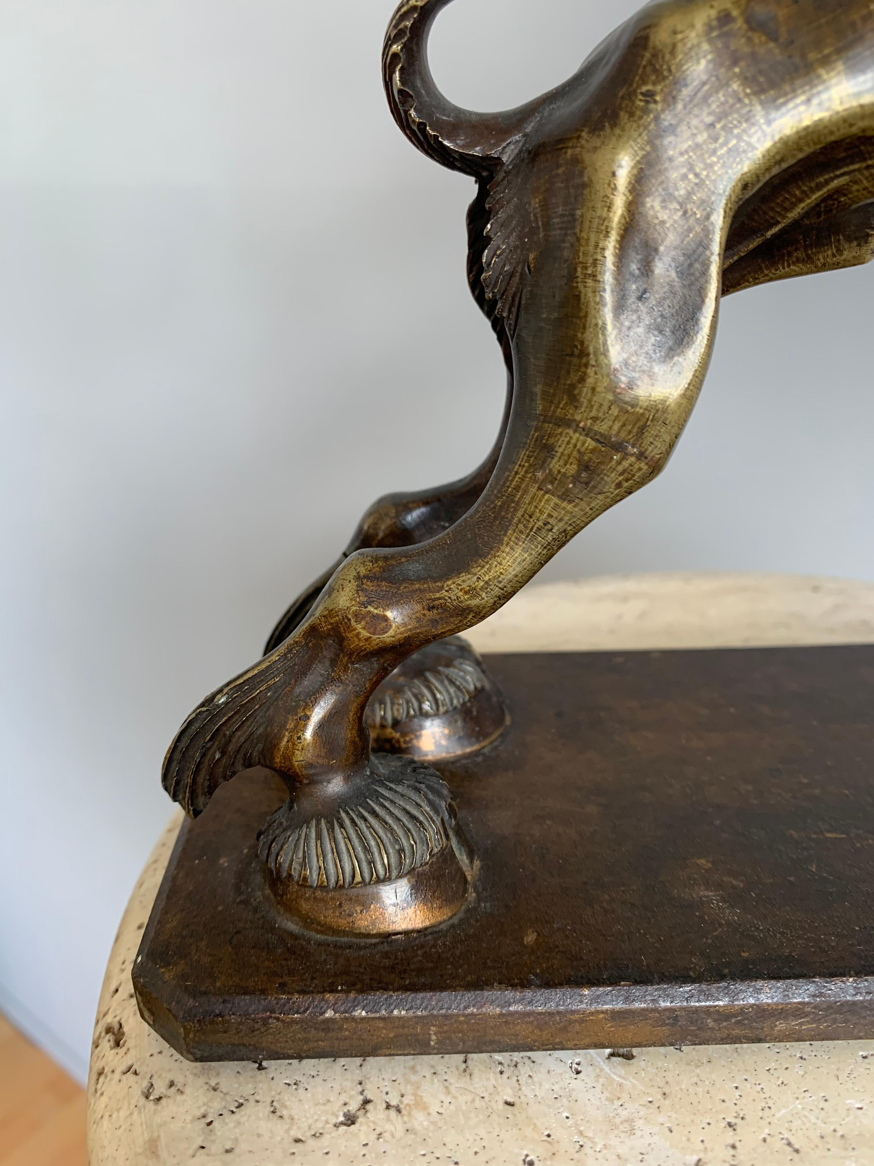 Seltene expressionistische Bronzeskulpturstatue eines Capricorns, Ibex in Top-Qualität, frühe 1900er Jahre  im Angebot 4