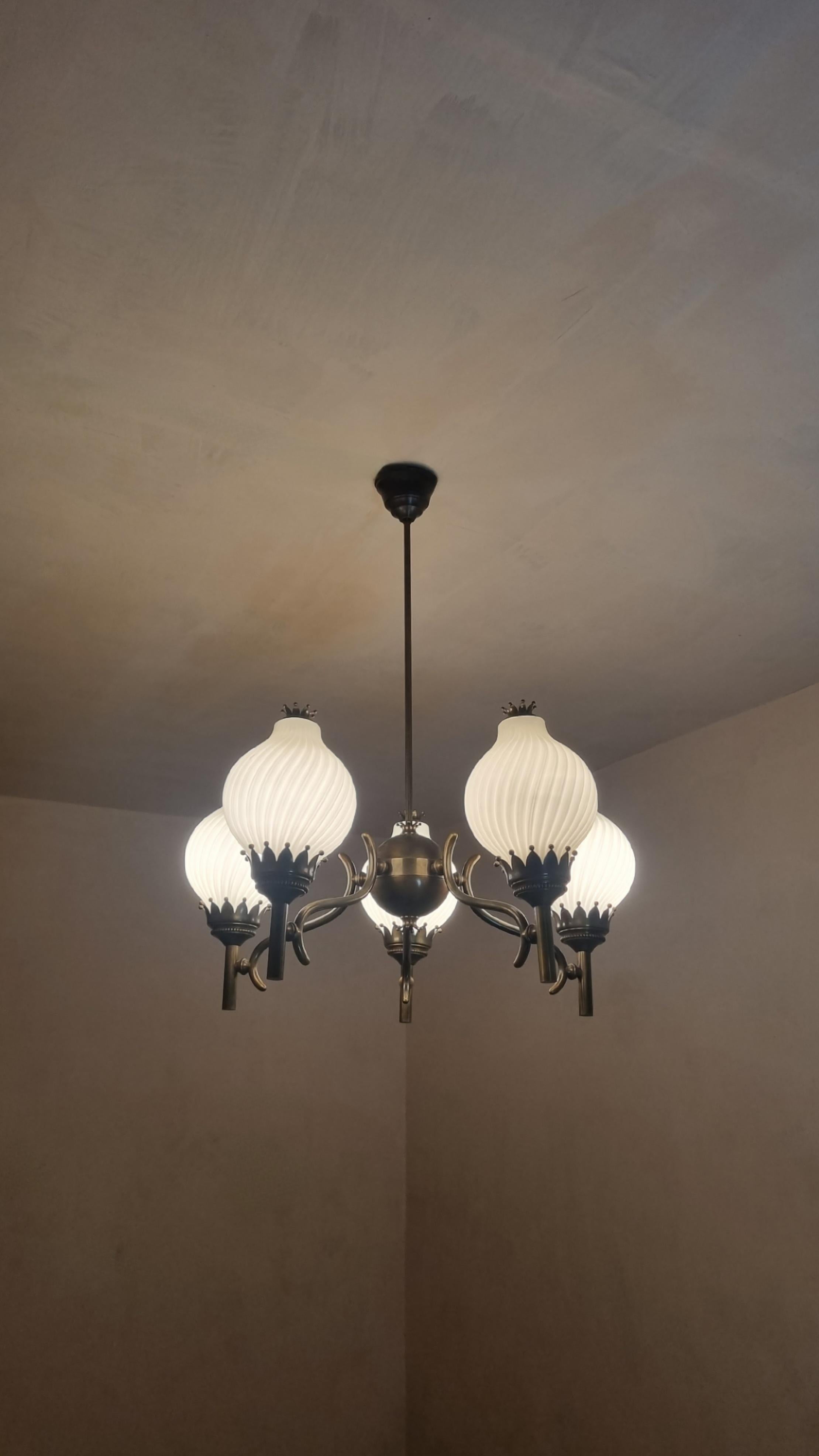 Mid-Century moderno Rare Tortiglioni ceiling lamp designed by Angelo Lelii for Arredoluce 1961 in vendita