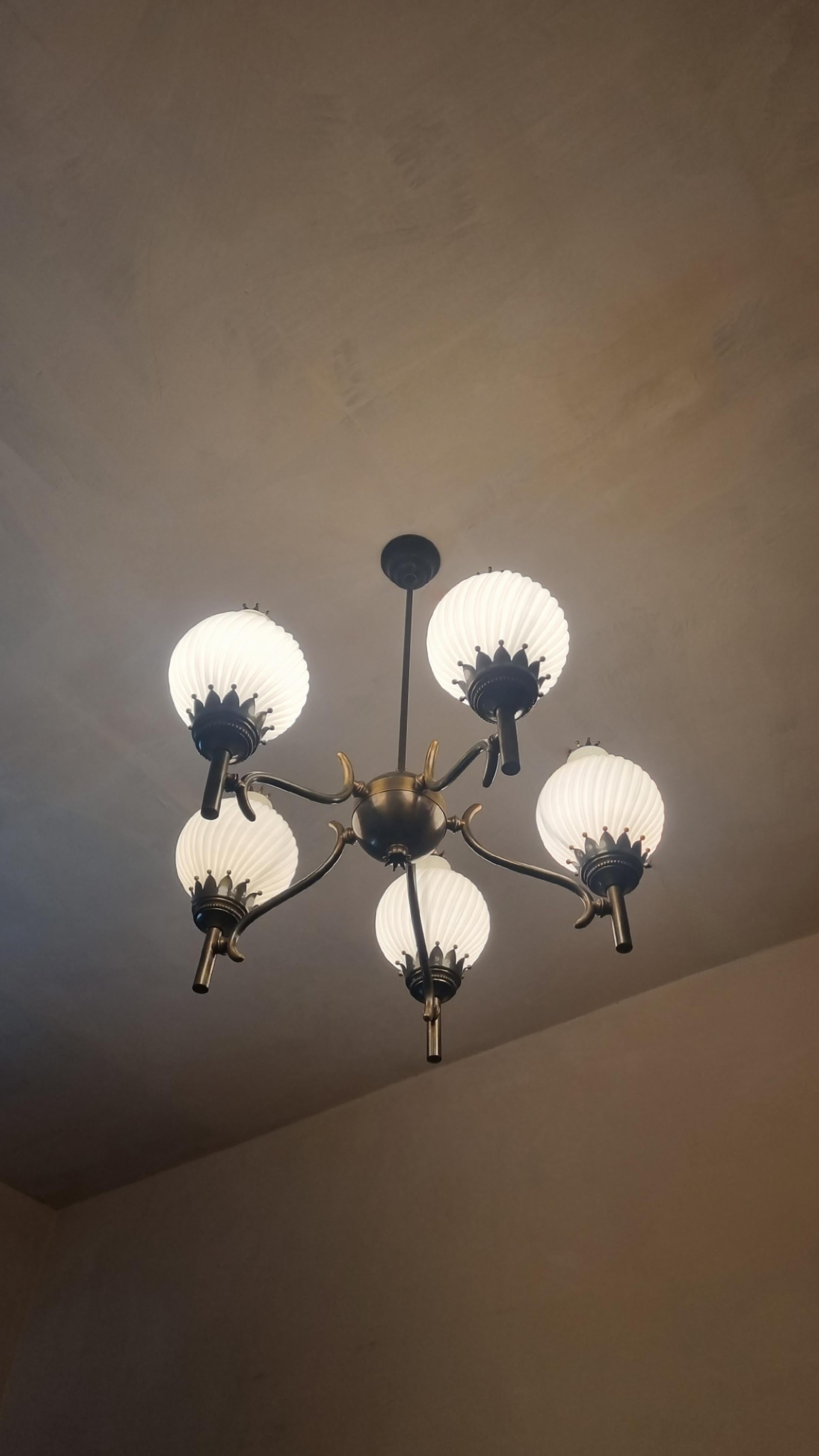 Rare Tortiglioni ceiling lamp designed by Angelo Lelii for Arredoluce 1961 In condizioni buone in vendita a Arezzo, Italy