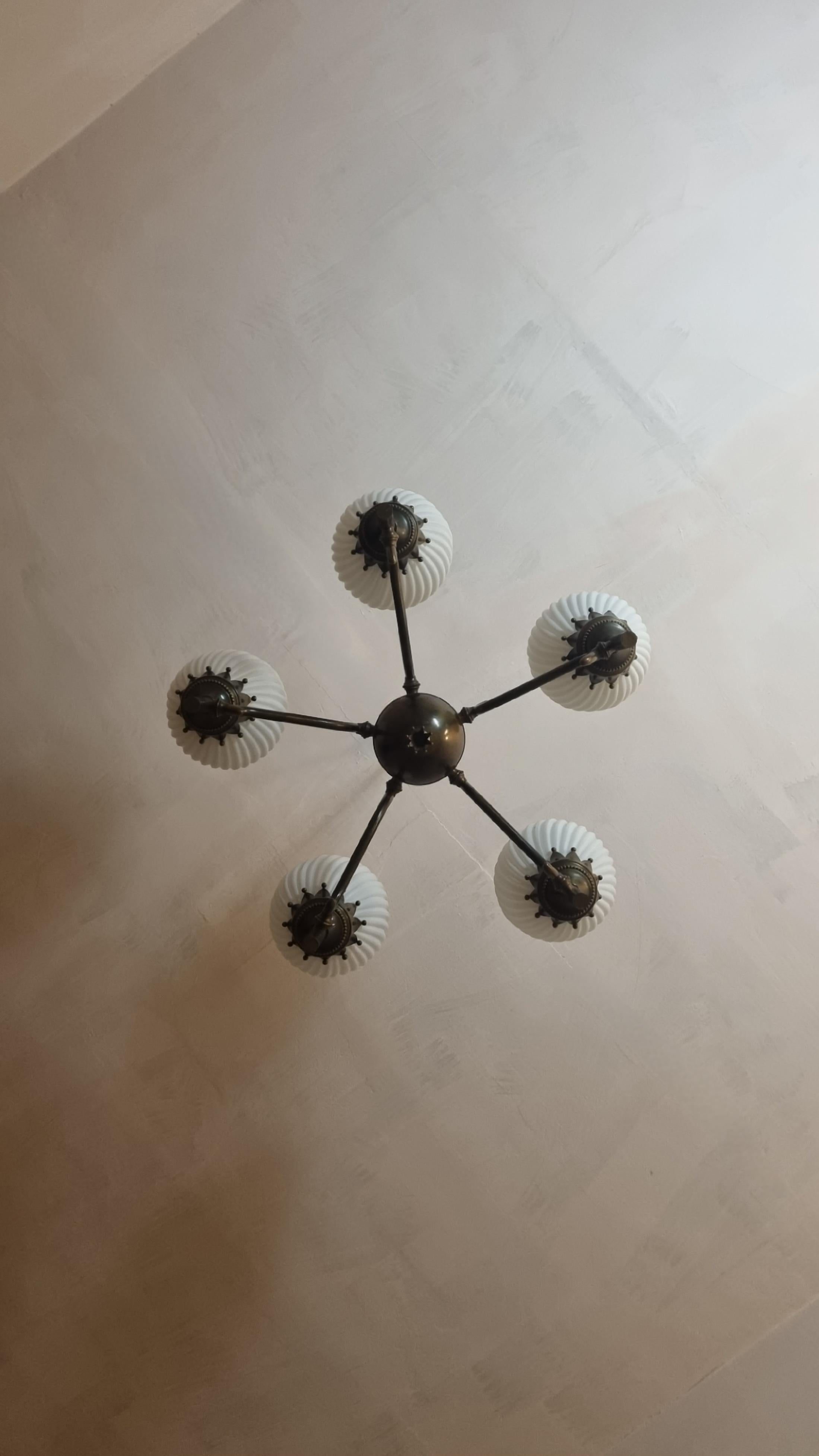 Mid-20th Century Rare Tortiglioni ceiling lamp designed by Angelo Lelii for Arredoluce 1961 in vendita