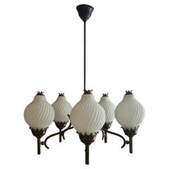 Rare Tortiglioni ceiling lamp designed by Angelo Lelii for Arredoluce 1961