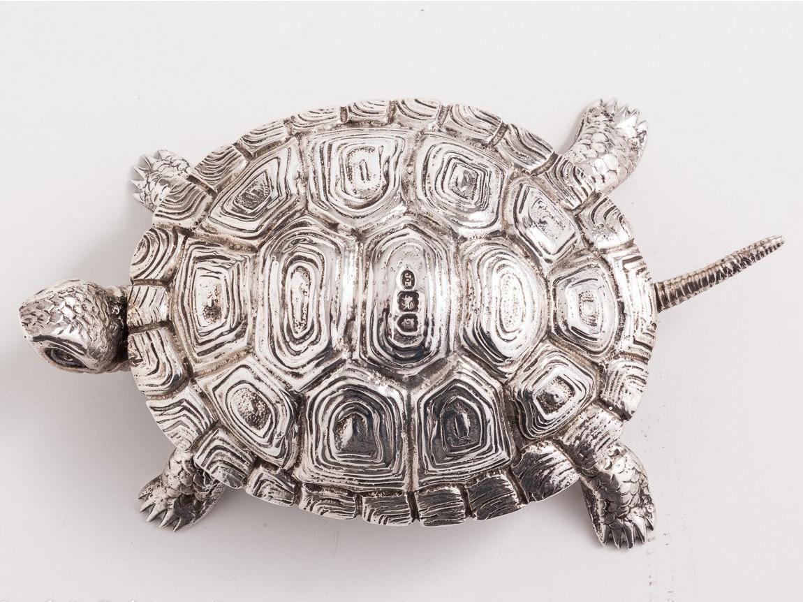 British  Rare Tortoise Novelty Silver Bell Dated London 1897, by Maker Joseph Braham