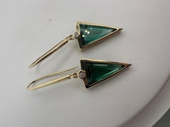 Rare tourmaline earrings Art Deco style chunky earrings amazing