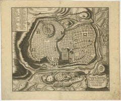 Rare Town Plan of Jerusalem, Includes an Extensive Key to Locations etc, 1708