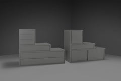 Rare Transformable ‘Kaidan’ Cabinet by Kazuhide Takahama for Gavina, Italy 1962