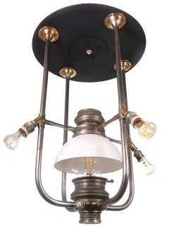 Rare Transition Dayton Railroad Car Gas and Electric Chandelier