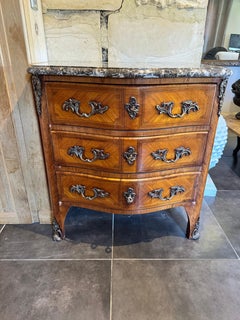 Rare Transition Style Commode (Louis XV - Louis XVI), Brecciated Marble Top, 79