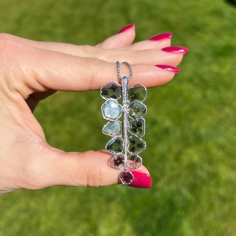 Rare Trapiche Diamond Vintage Gold Pendant Necklace Estate Fine Jewelry