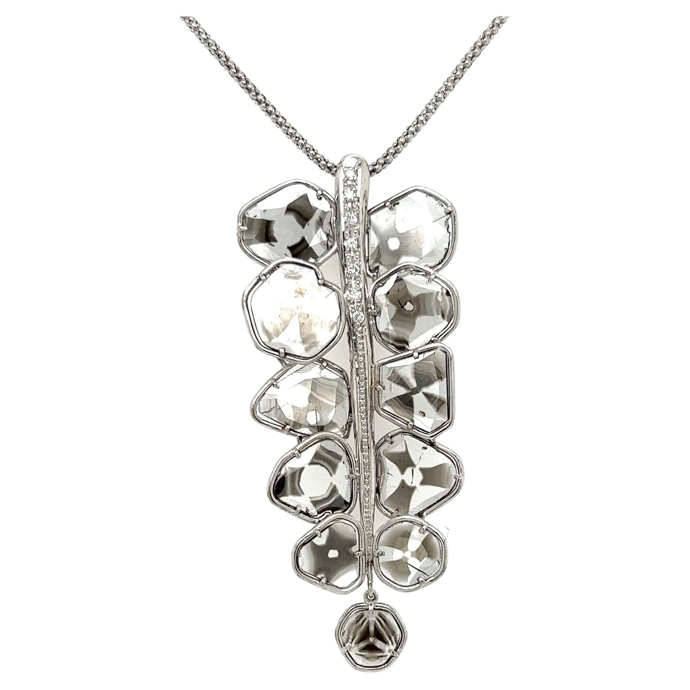 Raro Trapiche Diamante Collar Colgante Oro Vintage Estate Fine Jewelry