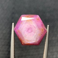 Rare Trapiche Natural Ruby (Corundum) Polished Slice for Pendant Jewelry 16mm