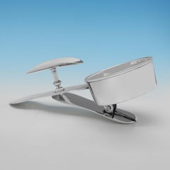 Rare Travelling Sterling Silver Ash Tray, Heath & Middleton, London, 1904