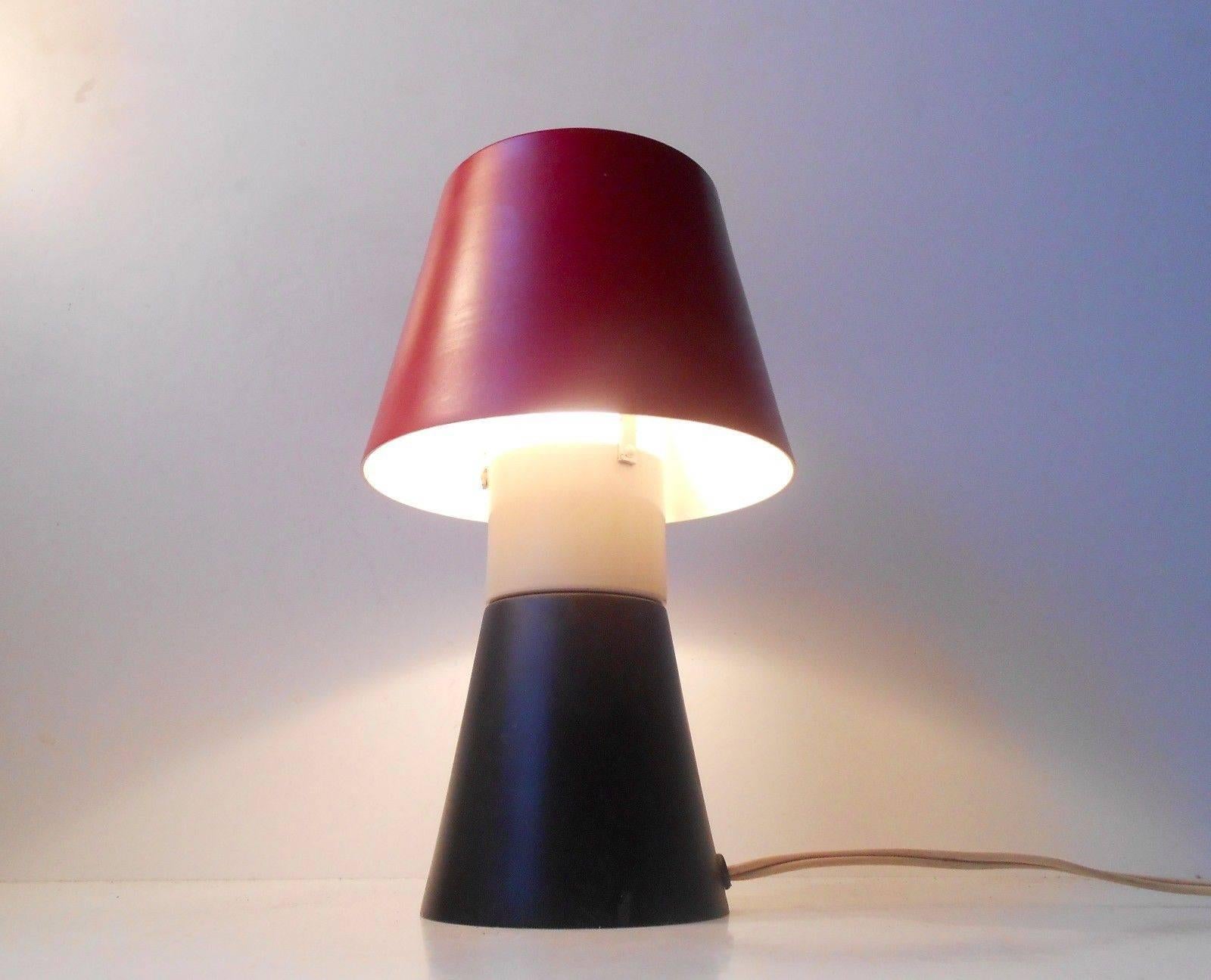 Danish Rare Tri-color Modernist Table Lamp by Ernest Voss, Denmark, 1950s For Sale