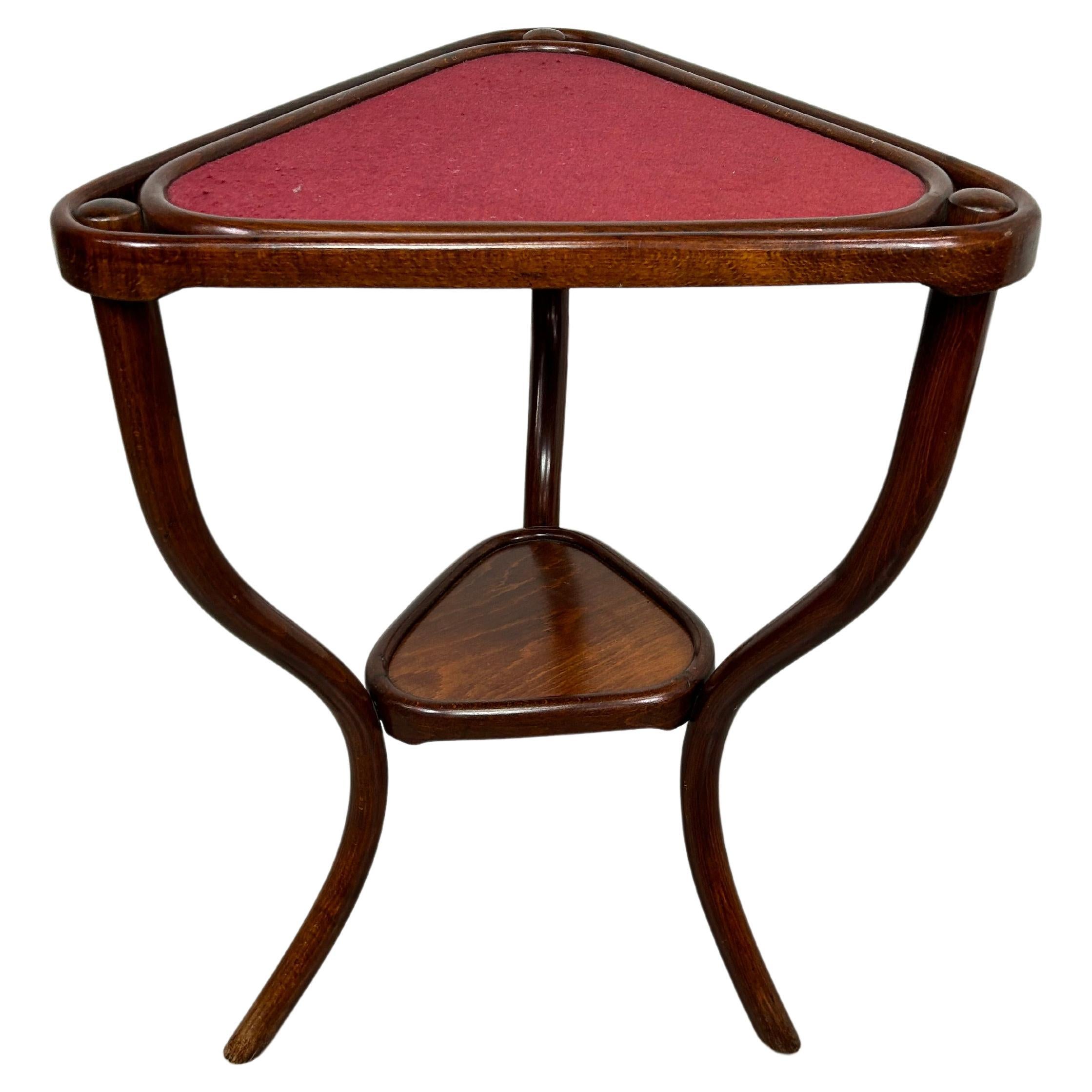 Rare triangle card table by Thonet