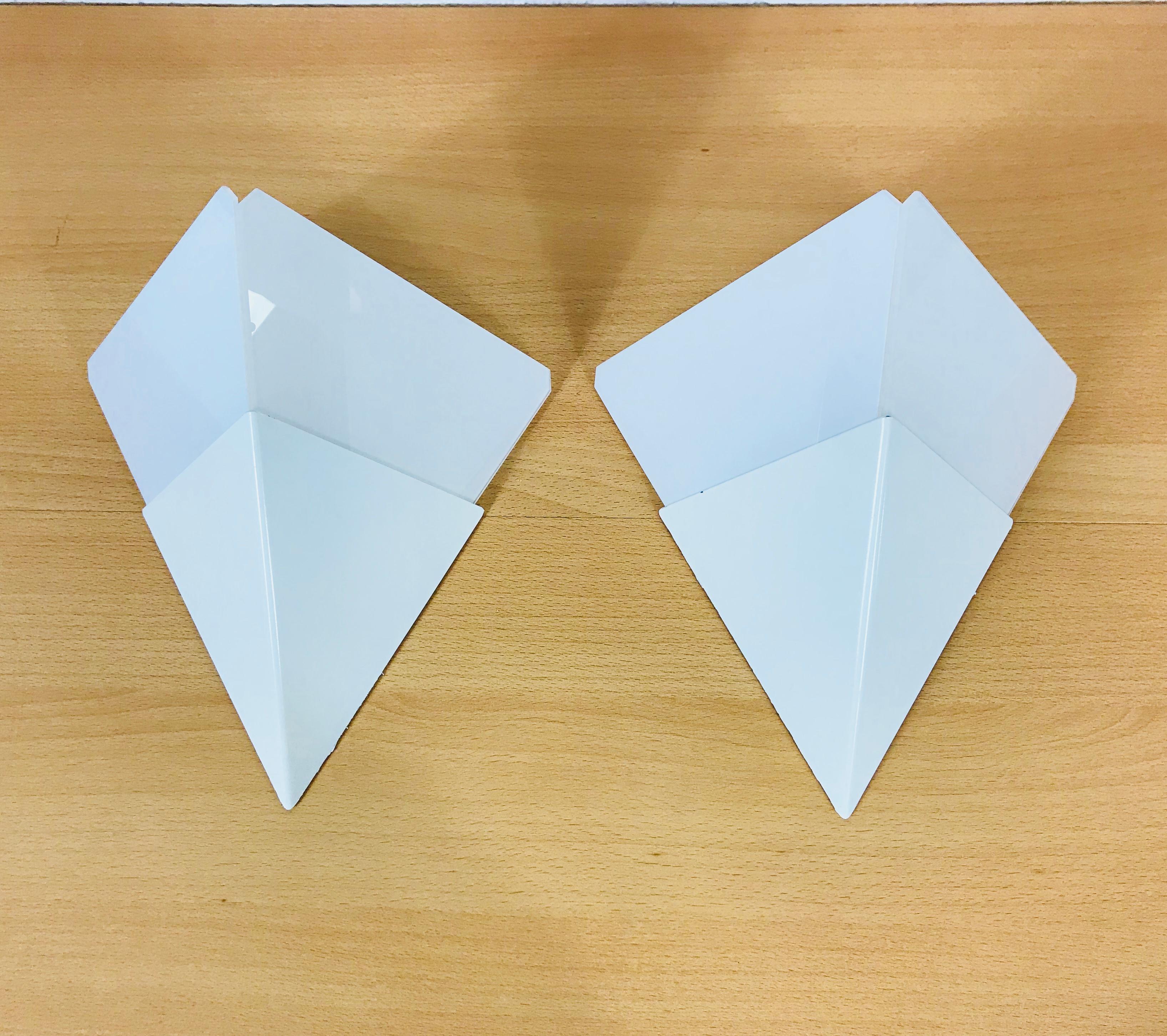 Rare Triangle Ice Glass Sconce by Kalmar, Austria, 1960s 3