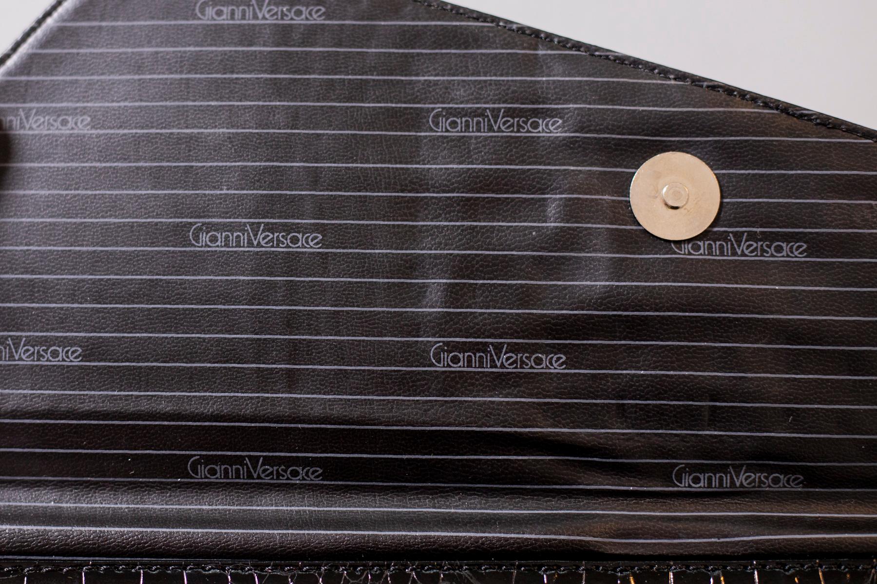 Women's Gianni Versace Rare Triangular Black Clutch Bag