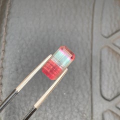 Rare Tricolor Tourmaline Emerald Cut Pink Blue Green Tourmaline for Fine Jewelry