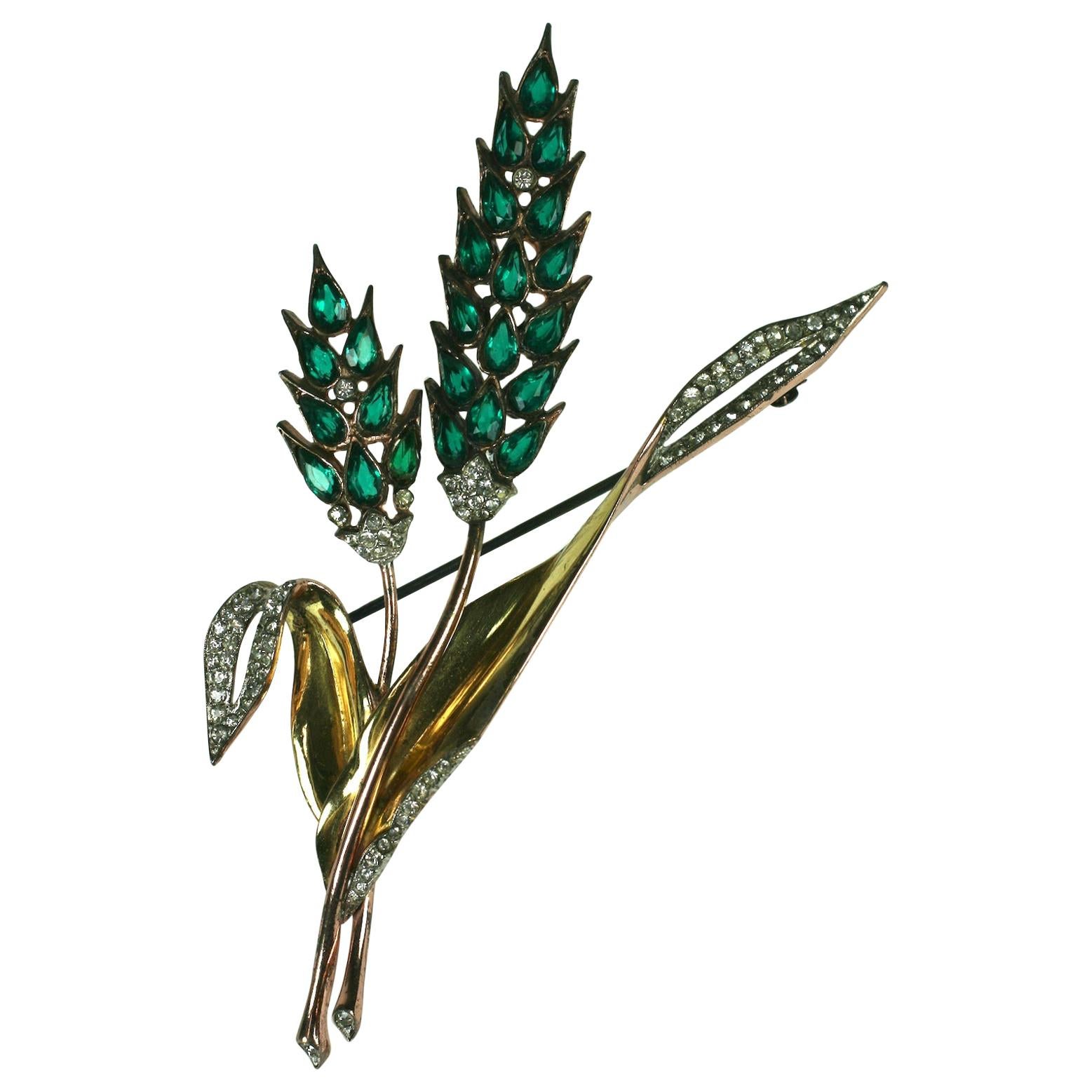 Rare Trifari Retro Wheat Brooch For Sale