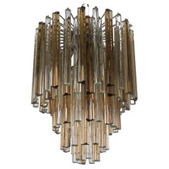 Raro lampadario in vetro "Trilobo" di Venini, Italia, anni '60