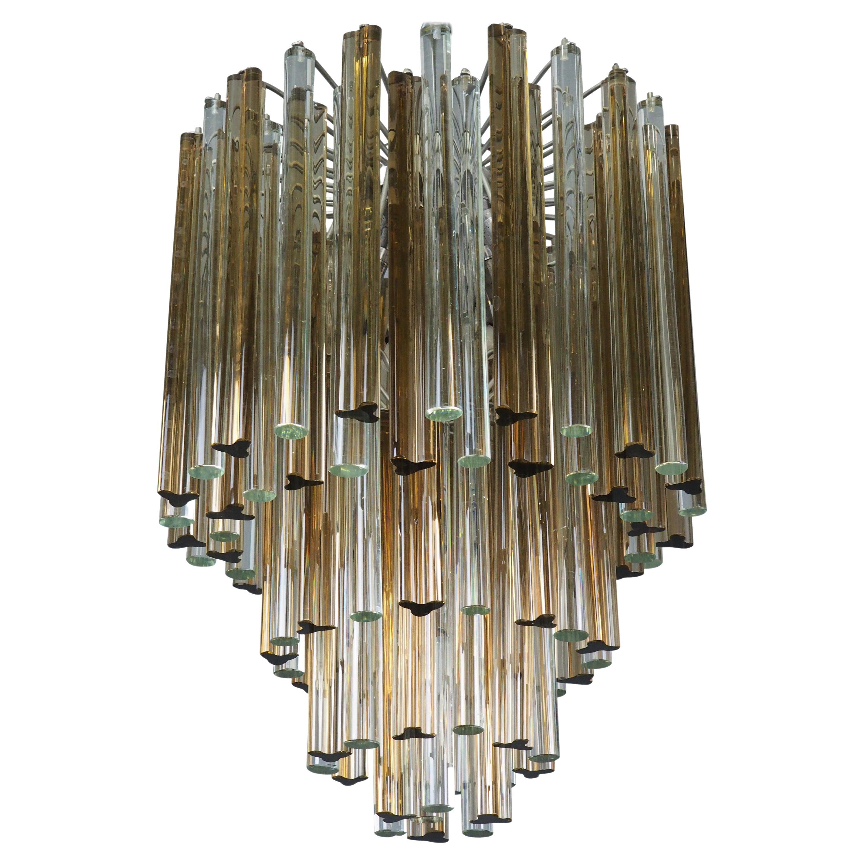 Rare "Trilobo" Glass Chandelier by Venini, Italy, 1960s