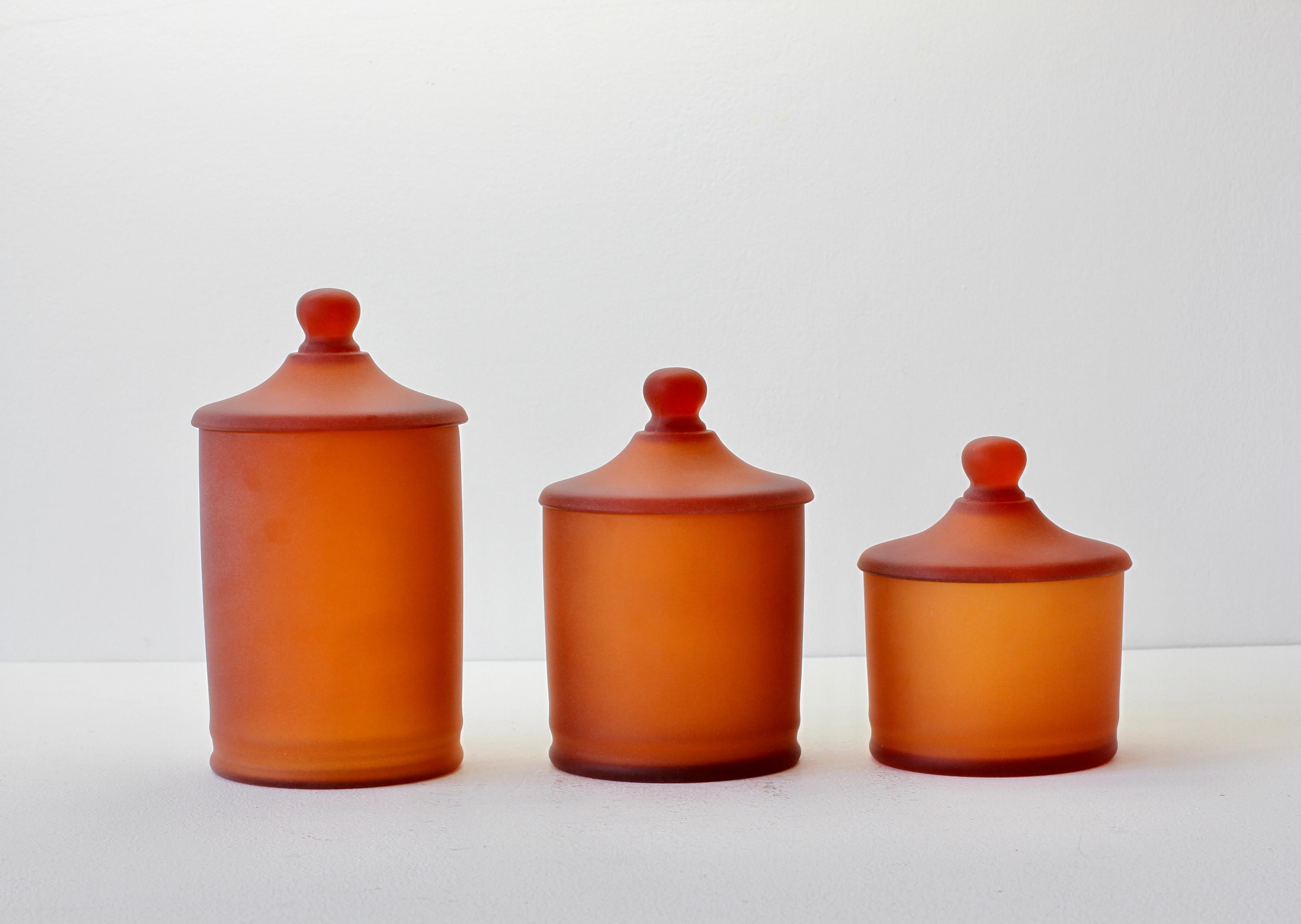 red apothecary jars