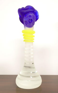 Rare Trio of Fellerman & Raabe Art Glass Head Sculptures