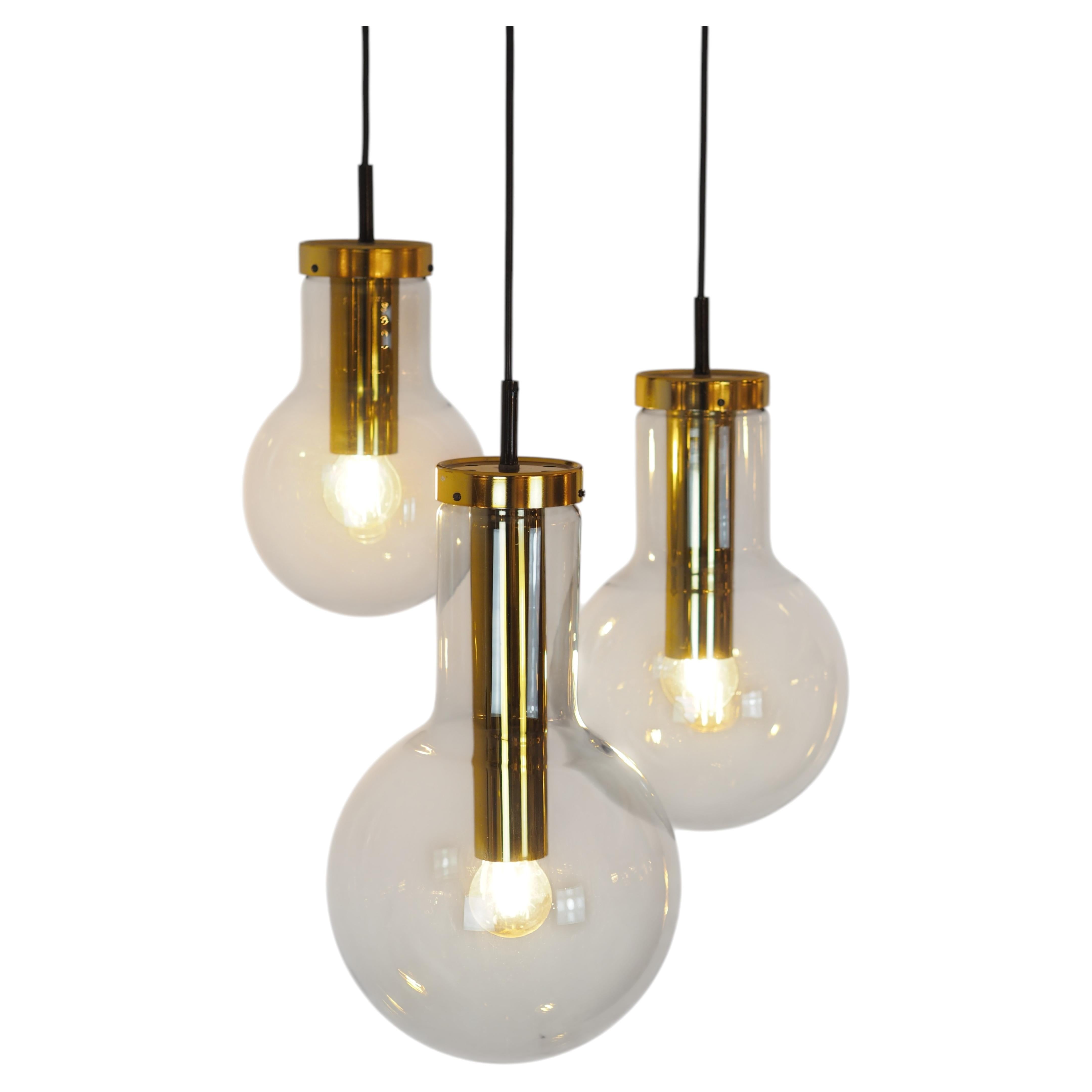 Rare Trio of "Maxi Globe" Pendant Lights by Raak Amsterdam, 1960s
