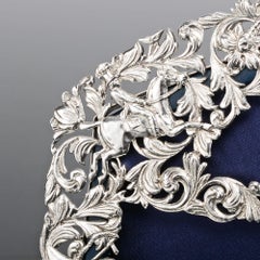 Rare triple fox-hunting-themed sterling silver photo frame